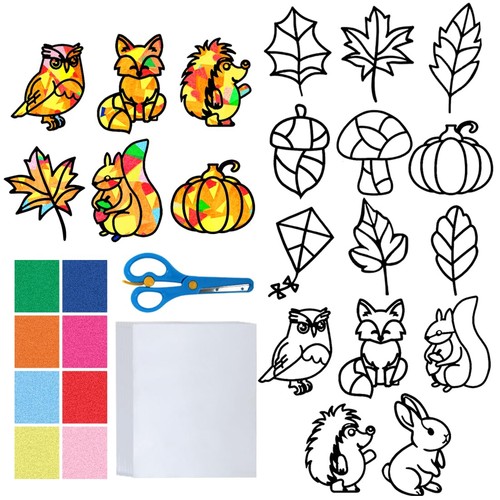 Herbst fensterbilder bastelset - herbst,
